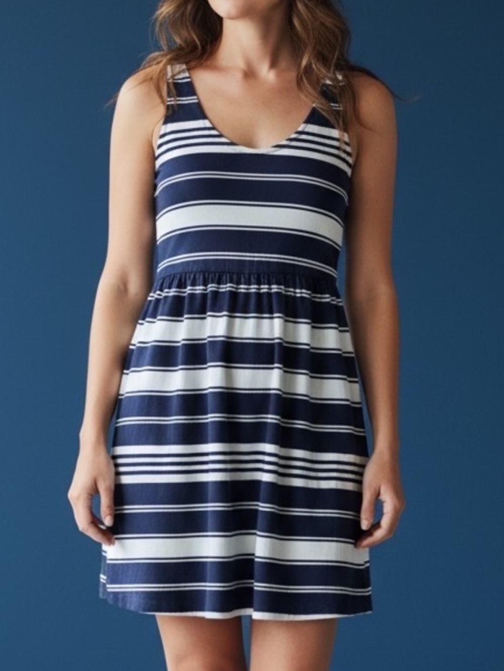 J.Crew Navy & White Striped Tank Dress - S